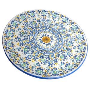 Vintage Martian Ceramica Sevillana Hand Painted Floral Platter